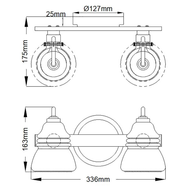 Lampe de salle de bain LED G9 IP44 L : 33,6 cm métal verre en chrome