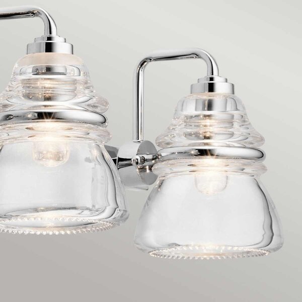 Applique salle de bain IP44 78,3 cm de large métal verre 4x G9 LED