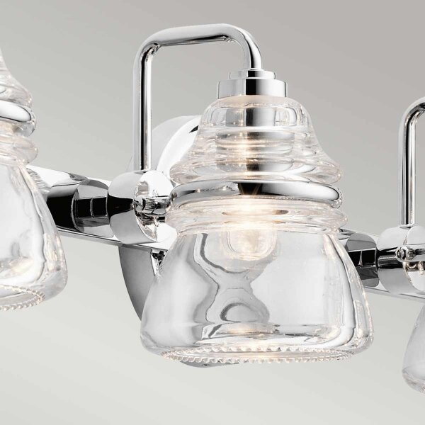 Applique salle de bain IP44 78,3 cm de large métal verre 4x G9 LED