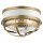 Plafonnier rond Ø 30,5 cm métal verre strié 2x E27