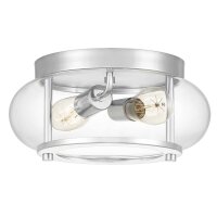 Plafonnier métal verre Ø 30,5 cm IP44...