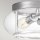 Plafonnier métal verre Ø 30,5 cm IP44 chrome salle de bain