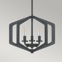 Lustre Rustique Noir Antique L : 40,6 cm 3x E14 Métal