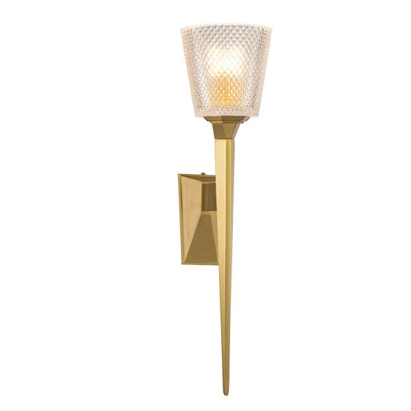 Applique salle de bain LED G9 IP44 hauteur 50,6 cm laiton verre 3000 K