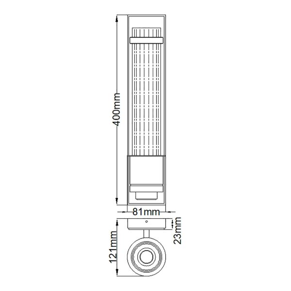 Lampe de salle de bain murale G9 LED IP44 3000 K 40 cm de haut en laiton antique