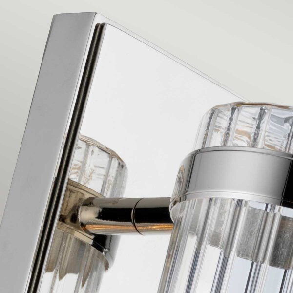Luminaire de salle de bain mural LED E27 3000 K hauteur 40 cm IP44 chrome