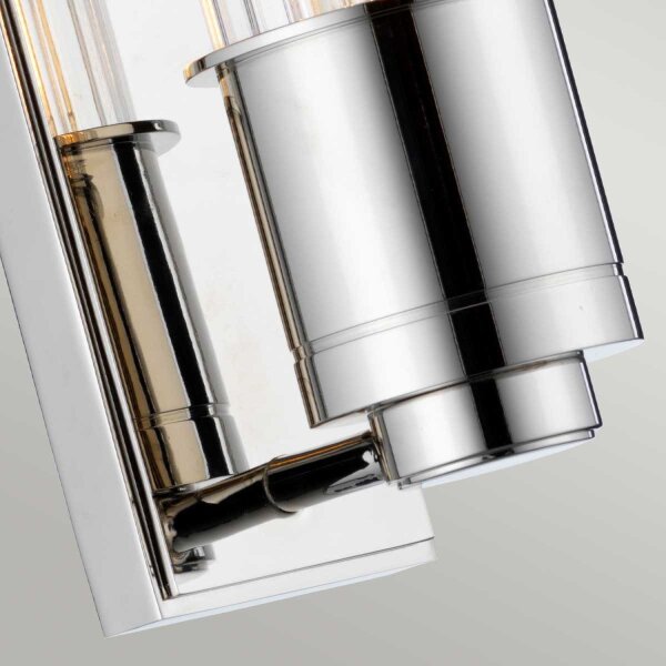 Luminaire de salle de bain mural LED E27 3000 K hauteur 40 cm IP44 chrome