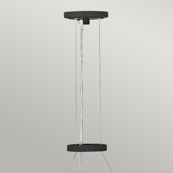 Lustre métal Ø 61 cm Anneau H : max. 316,9 cm Noir Or