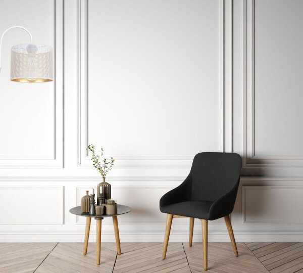 Applique murale en métal blanc doré E27 L:20 cm élégant
