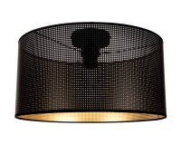 Loft Plafonnier en m&eacute;tal noir or E27 rond