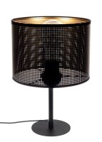 Petite lampe de table m&eacute;tal noir or E27 30 cm Loft