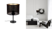 Petite lampe de table métal noir or E27 30 cm Loft