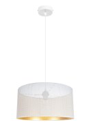 Suspension M&eacute;tal Loft Design E27 L:40 cm Blanc Or