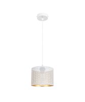 Suspension métal blanc or E27 ronde Ø20 cm...