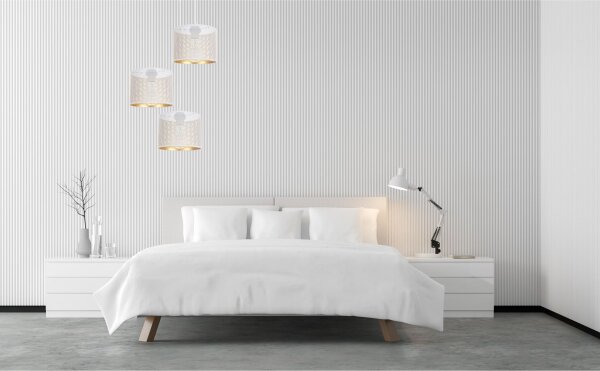 Lampe à suspendre métal blanc or E27 3-flammes Ø45 cm Loft