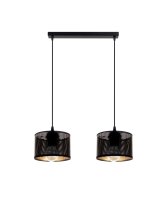 Longue lampe &agrave; suspendre m&eacute;tal noir or E27...