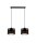 Longue lampe à suspendre métal noir or E27 2-flmg 45 cm