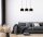 Longue lampe à suspendre métal noir or E27 3-flmg 65 cm