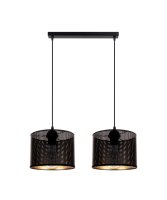 Suspension m&eacute;tal noir or E27 2-flmg 50 cm de long