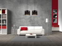 Suspension métal noir or E27 2-flmg 50 cm de long