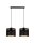 Suspension métal noir or E27 2-flmg 50 cm de long