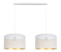 Grande lampe suspendue m&eacute;tal blanc or E27 2flmg...
