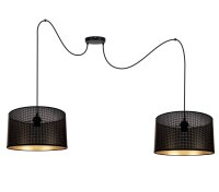 Lampe &agrave; suspendre Spider noir or E27 2-flmg L:200...