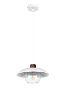 Suspension ronde verre clair m&eacute;tal E27 &Oslash;30...