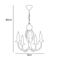 Lustre noir métal 5 flammes E14 Classique