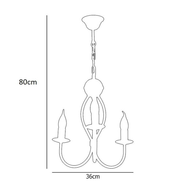 Lustre noir métal L:36 cm E14 Classique