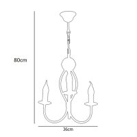 Lustre noir métal L:36 cm E14 Classique