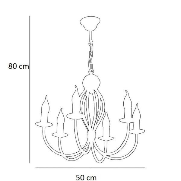 Lustre noir métal 6 flammes E14 Classique