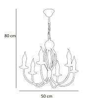 Lustre noir métal 6 flammes E14 Classique