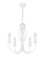 Lustre blanc métal 5 flammes E14 Classique