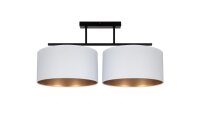 Lampe de plafonnier Tissu noir &eacute;blouissant blanc...