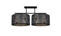 Lampe de plafonnier Tissu &eacute;blouissant Noir Gris...