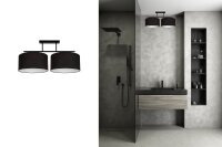 Plafonnier tissu anti-éblouissement noir blanc E27...