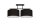Plafonnier tissu anti-éblouissement noir blanc E27 L:70 cm