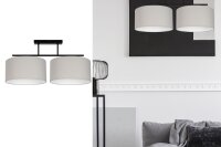 Blendarme Lampe de plafonnier Tissu Noir Gris Blanc E27...
