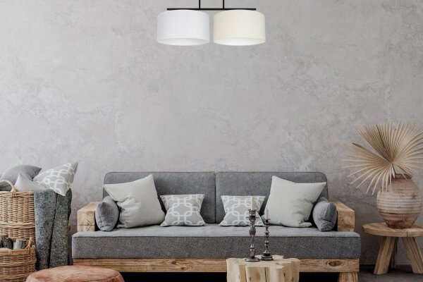Blendarme Plafonnier Tissu Blanc Ecru E27 L:70 cm