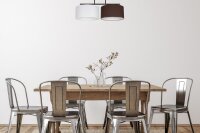 Blendarme Plafonnier Tissu Blanc Marron E27 L:70 cm