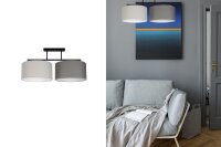 Lampe de plafonnier confortable Tissu Gris Graphite E27...