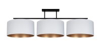 Plafonnier Blendarme tissu blanc or E27 100 cm de long