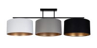 Lampe de plafonnier Tissu Blanc Graphite Noir E27 100 cm...