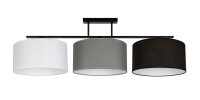 Lampe de plafonnier longue Tissu Gris Graphite Noir E27...