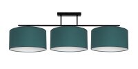 Blendarme Lampe de plafonnier tissu vert blanc E27 3-flamme