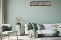 Blendarme Lampe de plafonnier tissu graphite or E27 3-flamme