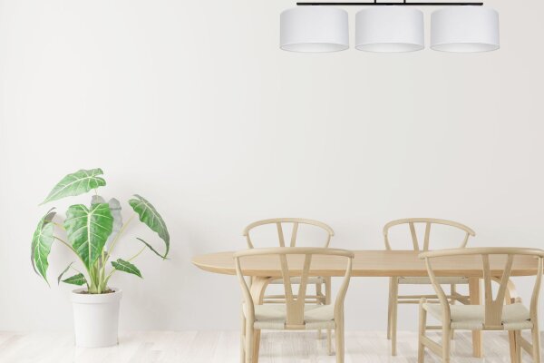 Blendarme Plafonnier Tissu Noir Blanc E27 3-flmg