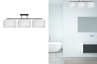 Blendarme Plafonnier Tissu Noir Blanc E27 3-flmg