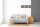 Confortable lampe à suspendre tissu gris or E27 100 cm de long